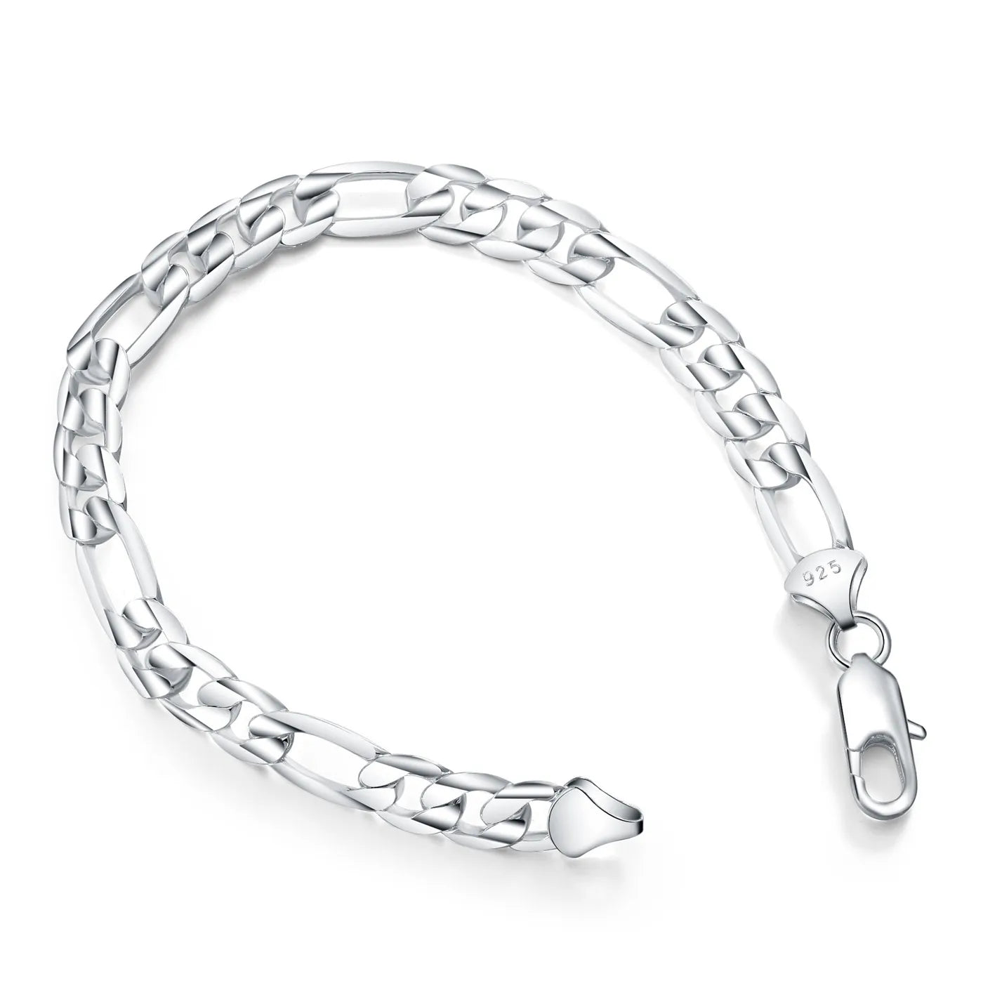 925 Sterling Silver Punk Chain Armband för Män och Kvinnor