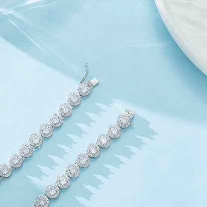 Halsband för Kvinnor med  S925 Silver och Fulla Diamanter, Moissanite Smycke