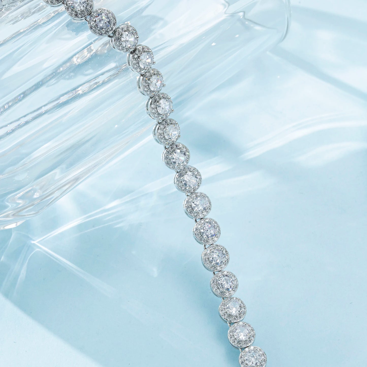 Halsband för Kvinnor med  S925 Silver och Fulla Diamanter, Moissanite Smycke