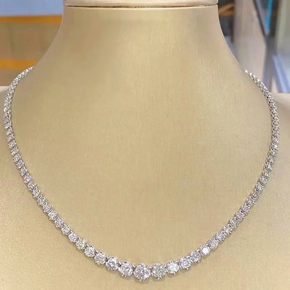 Halsband med  Graderade Diamanter 3-5mm i 925 Sterling Silver och 18K Guldplätering