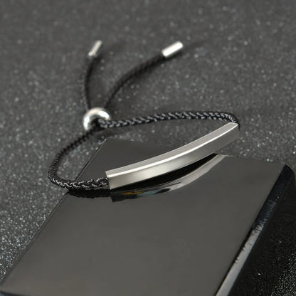 Guld Färgad Armband Stål, Tjock Hand Chain och Blank Bar, Smycke för Män och Kvinnor