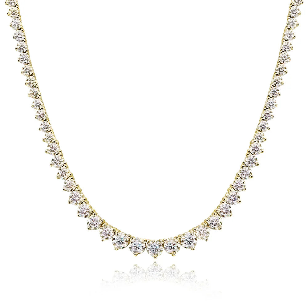 Luxury Moissanite Halsband med 925 Sterling Silver och 18K Vit Guld