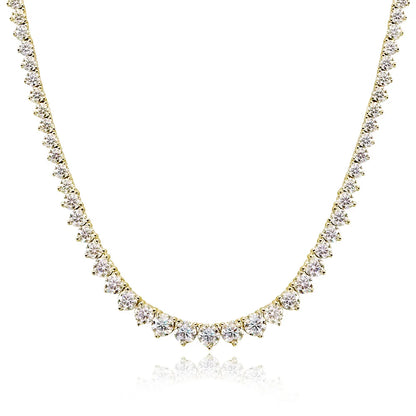 Luxury Moissanite Halsband med 925 Sterling Silver och 18K Vit Guld