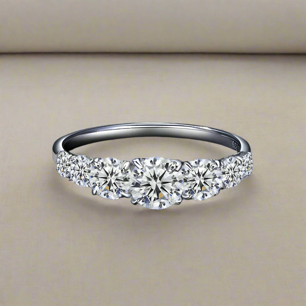 VVS1 EX Moissanite Ring – Delikat Diamant, 925 Sterling Silver för Kvinnor