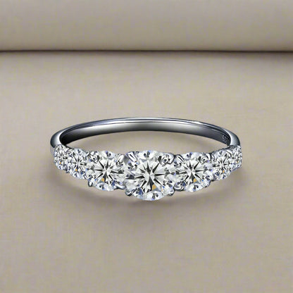 VVS1 EX Moissanite Ring – Delikat Diamant, 925 Sterling Silver för Kvinnor