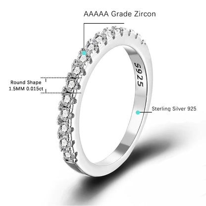 ALIZERO 1.5mm D Color Moissanite Ring with GRA 925 Sterling Sliver Plated 18k White Gold Wedding Rings for Women Fine Jewelry