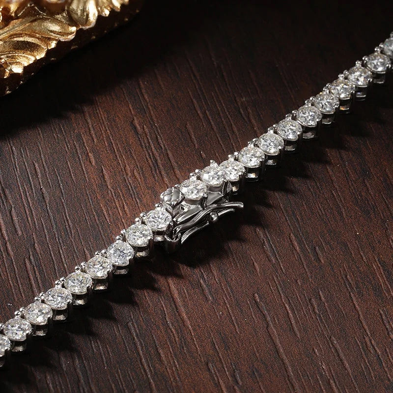 Luxury Moissanite Halsband med 925 Sterling Silver och 18K Vit Guld