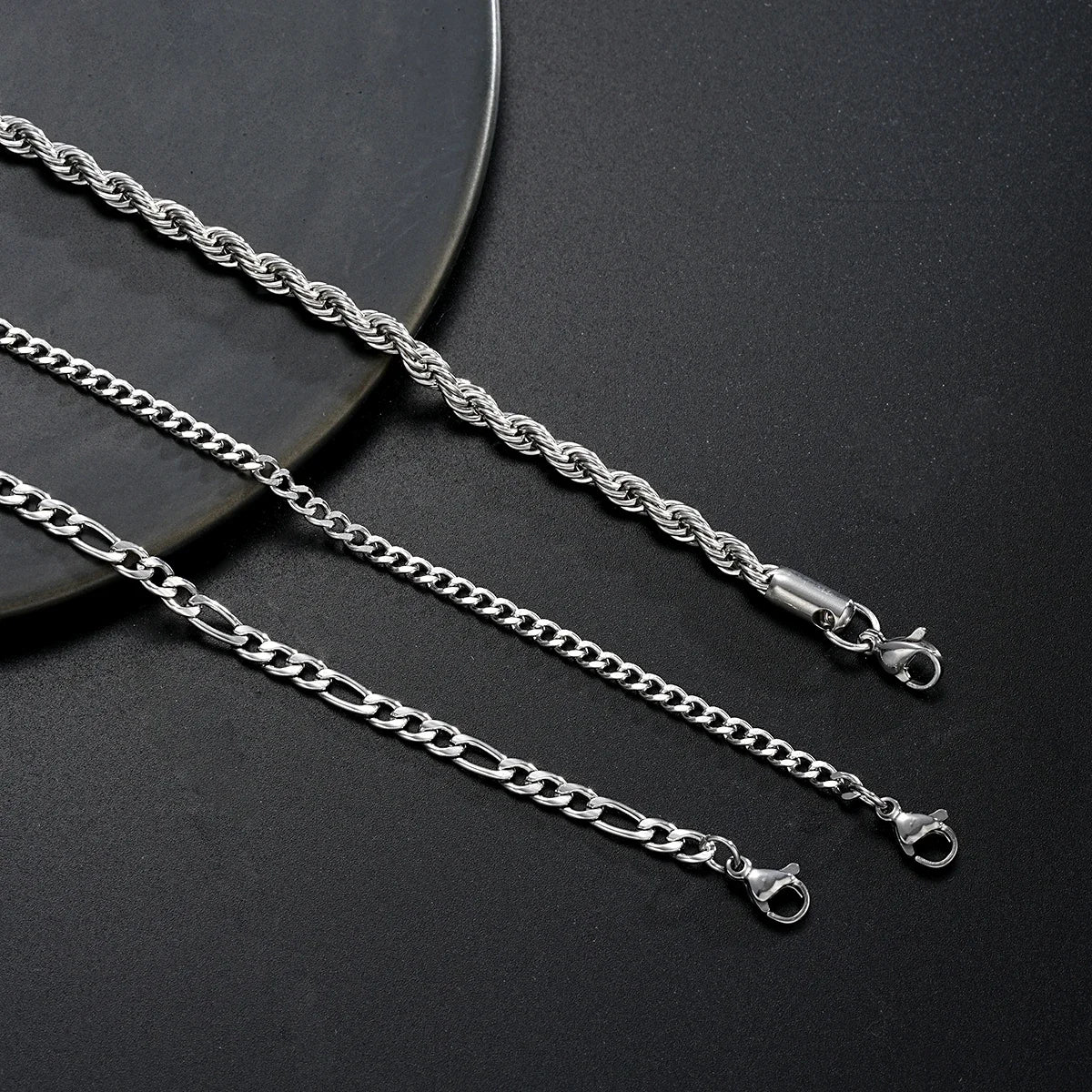 925 Sterling Silver Punk Chain Armband för Män och Kvinnor