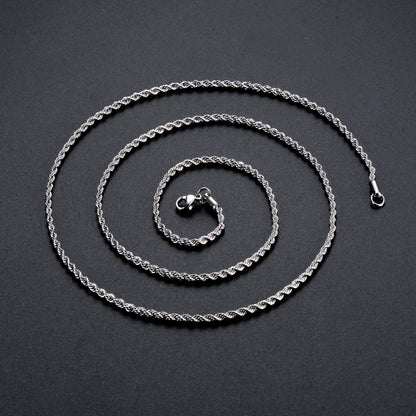 Silver Repkedja  2mm/3mm/4mm, Halsband/ för Män och Kvinnor Mode Smycke