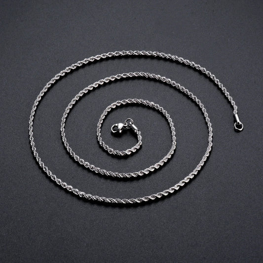 Silver Repkedja  2mm/3mm/4mm, Halsband/ för Män och Kvinnor Mode Smycke