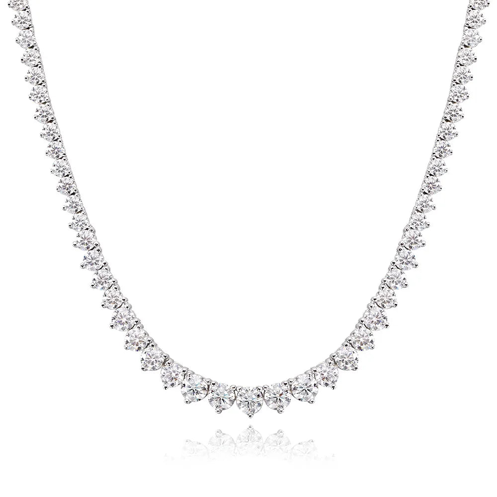 Luxury Moissanite Halsband med 925 Sterling Silver och 18K Vit Guld