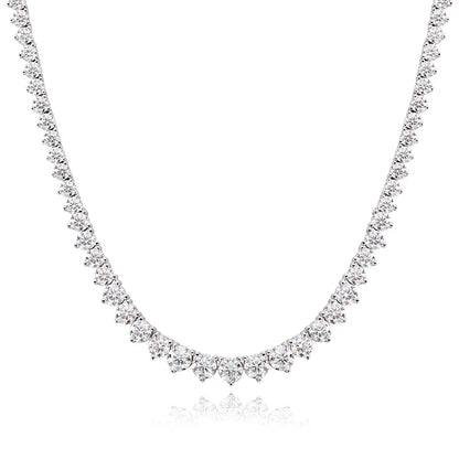 Luxury Moissanite Halsband med 925 Sterling Silver och 18K Vit Guld
