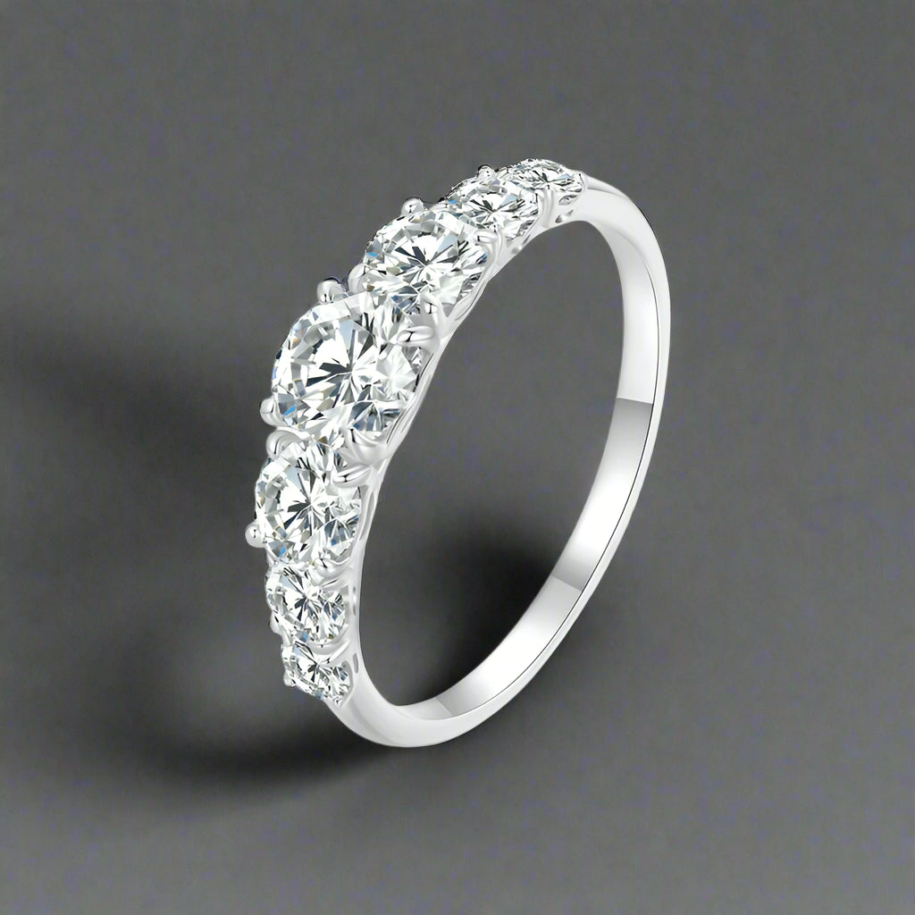 VVS1 EX Moissanite Ring – Delikat Diamant, 925 Sterling Silver för Kvinnor