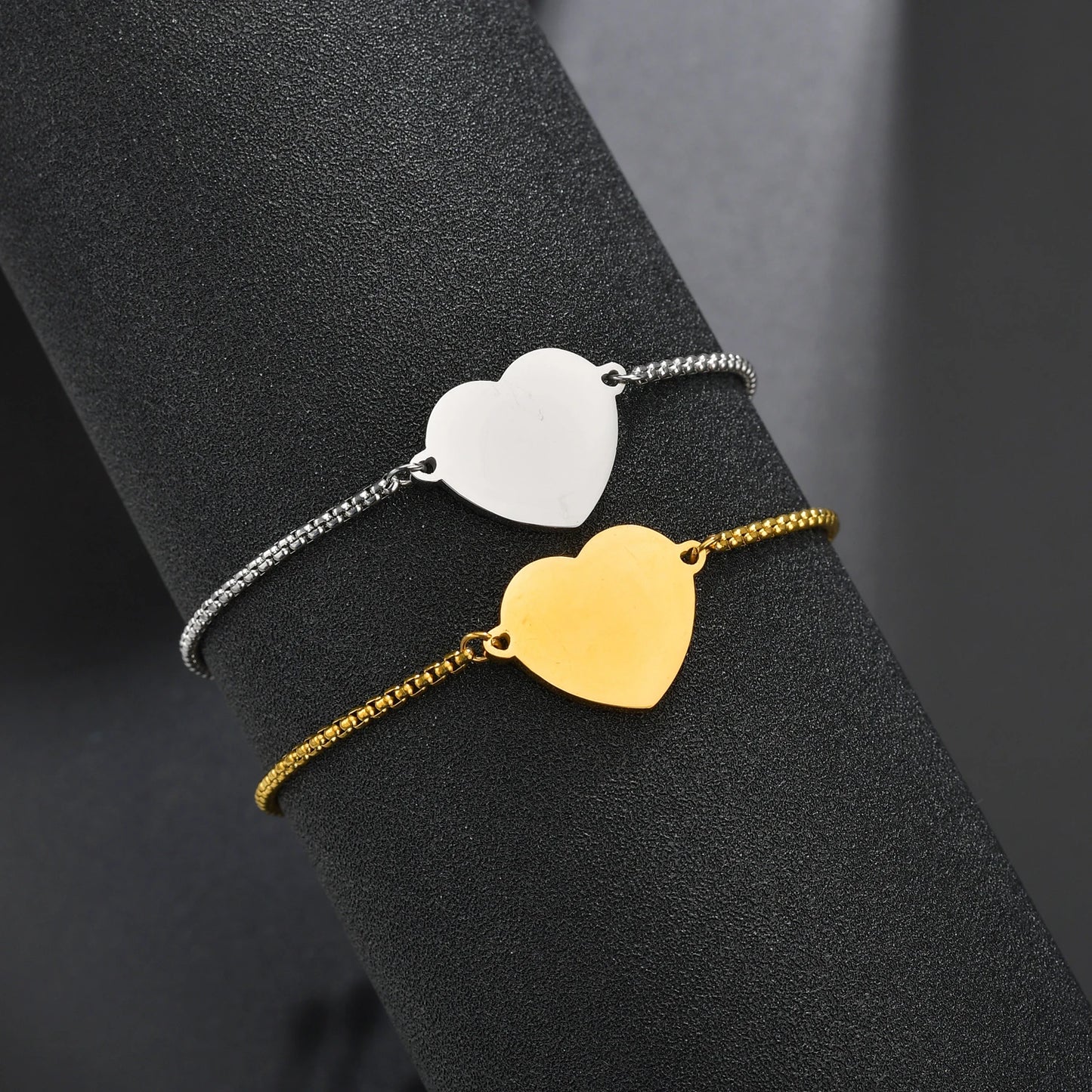 Guld Färgad Armband Stål, Tjock Hand Chain och Blank Bar, Smycke för Män och Kvinnor