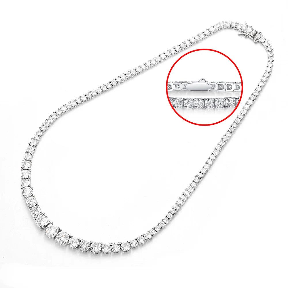 Halsband med  Graderade Diamanter 3-5mm i 925 Sterling Silver och 18K Guldplätering