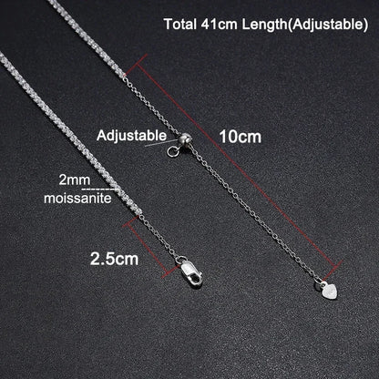 2mm Moissanite  Halsband för Kvinnor – S925 Silver med 18K Guldplätering