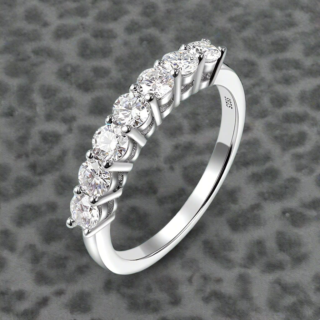 Moissanite Ring för Kvinnor med S925 Silver och 18K Guldplätering