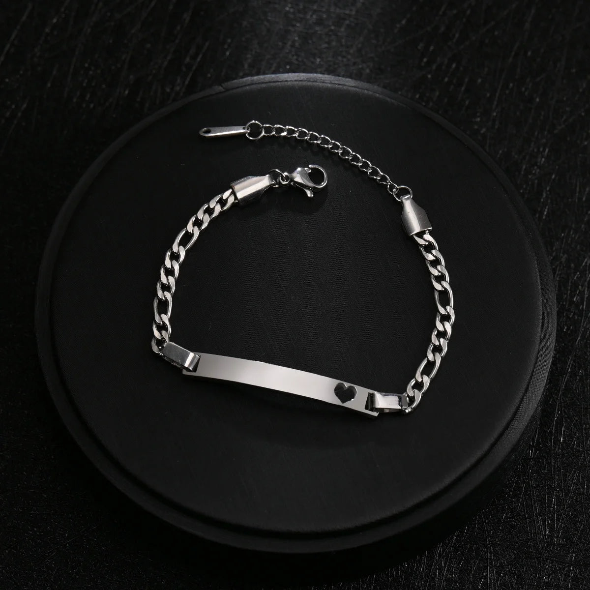 Guld Färgad Armband Stål, Tjock Hand Chain och Blank Bar, Smycke för Män och Kvinnor