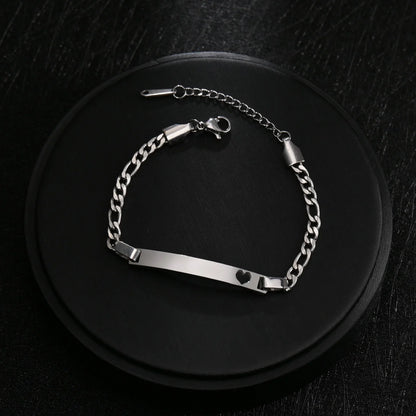 Guld Färgad Armband Stål, Tjock Hand Chain och Blank Bar, Smycke för Män och Kvinnor