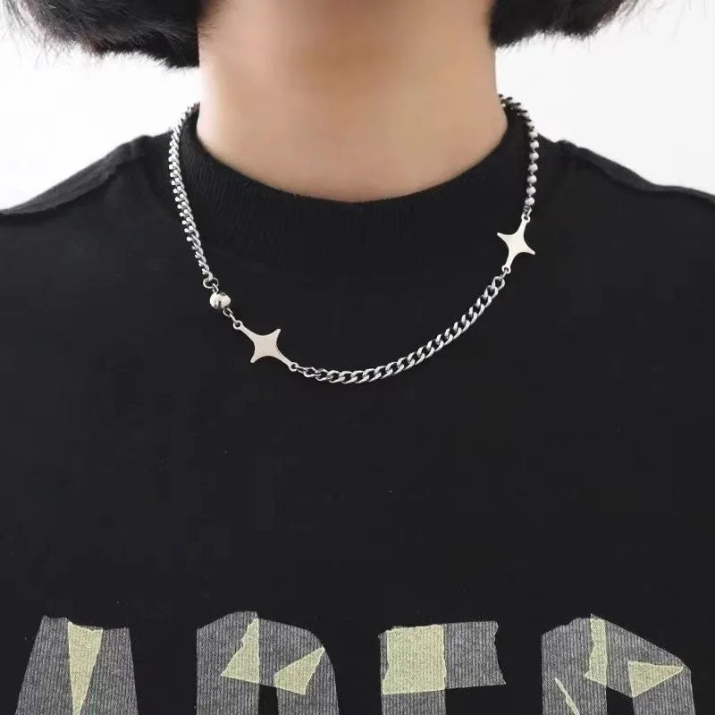 Trendig Star Hollow Choker Halsband – Enkel Pendantsmycke för Kvinnor och Män