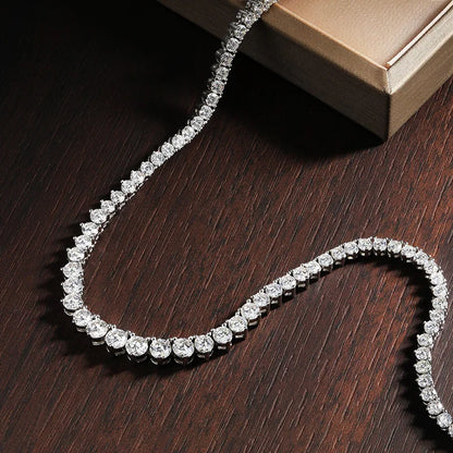 Luxury Moissanite Halsband med 925 Sterling Silver och 18K Vit Guld