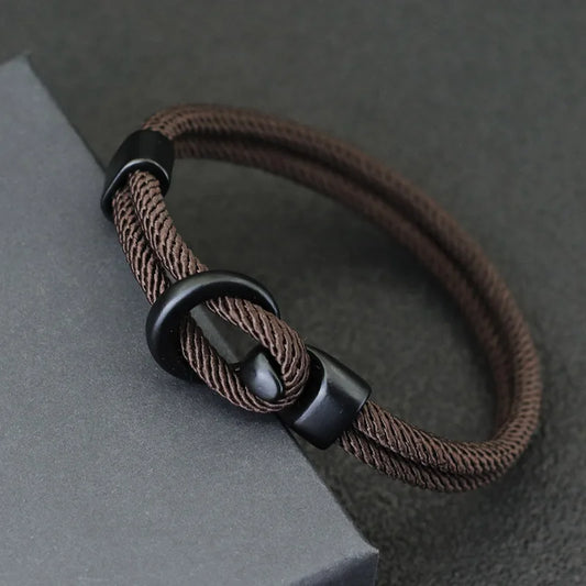 Trendig Rep Armband för Män – Dubbel Lager Outdoor Camping Armband