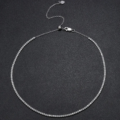 2mm Moissanite  Halsband för Kvinnor – S925 Silver med 18K Guldplätering