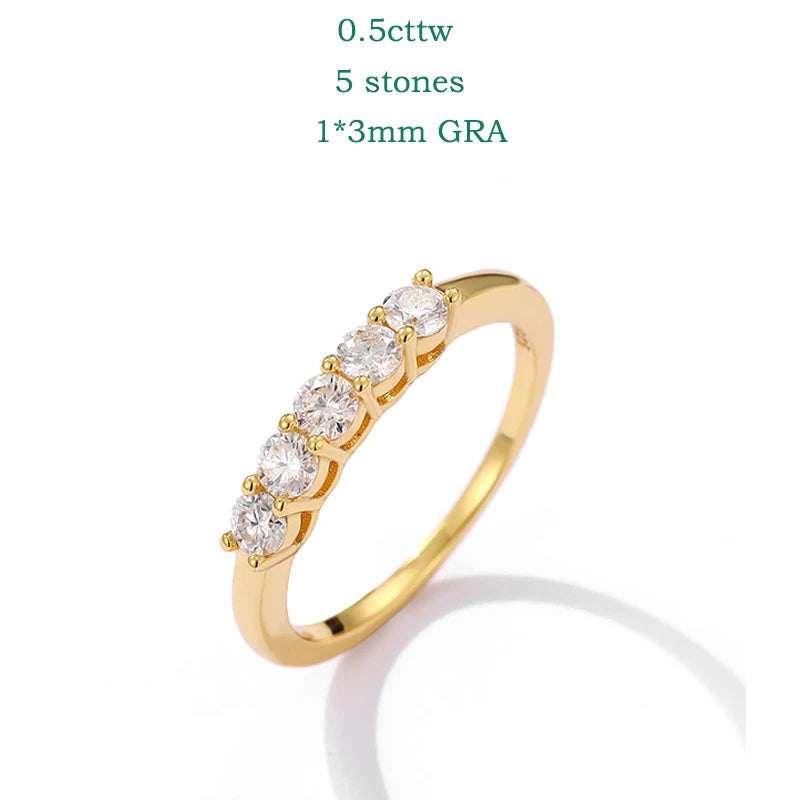 Moissanite Ring för Kvinnor med S925 Silver och 18K Guldplätering