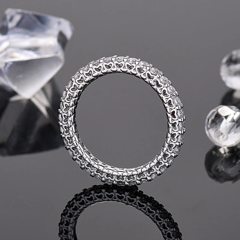 Silver Ring för Kvinnor – Cubic Zirconia med Diamantdesign
