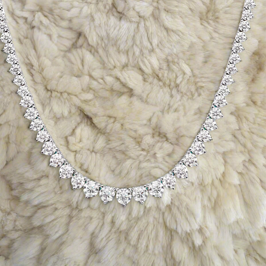 Luxury Moissanite Halsband med 925 Sterling Silver och 18K Vit Guld