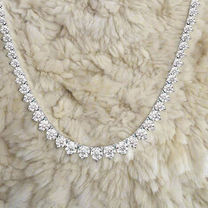Luxury Moissanite Halsband med 925 Sterling Silver och 18K Vit Guld
