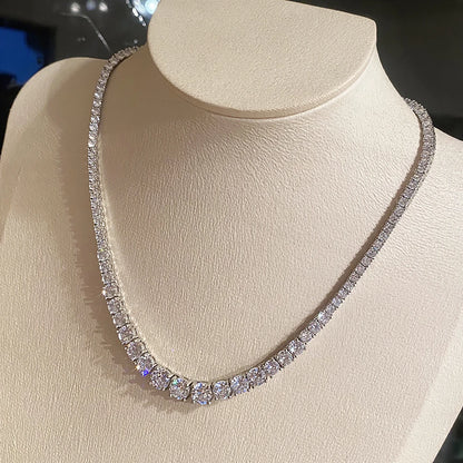 Halsband med  Graderade Diamanter 3-5mm i 925 Sterling Silver och 18K Guldplätering