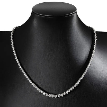 Luxury Moissanite Halsband med 925 Sterling Silver och 18K Vit Guld