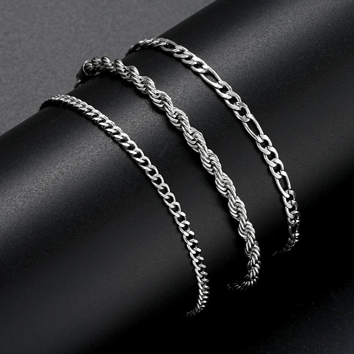 925 Sterling Silver Punk Chain Armband för Män och Kvinnor