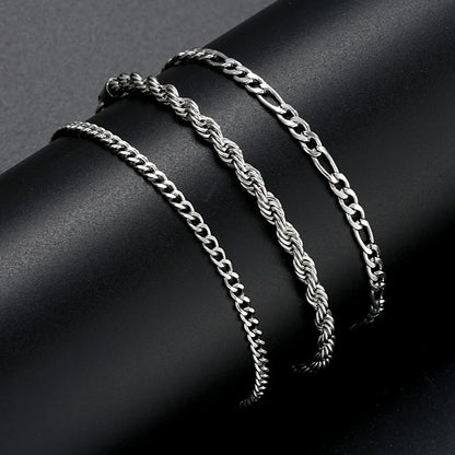 925 Sterling Silver Punk Chain Armband för Män och Kvinnor
