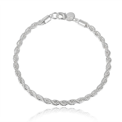 925 Sterling Silver Punk Chain Armband för Män och Kvinnor