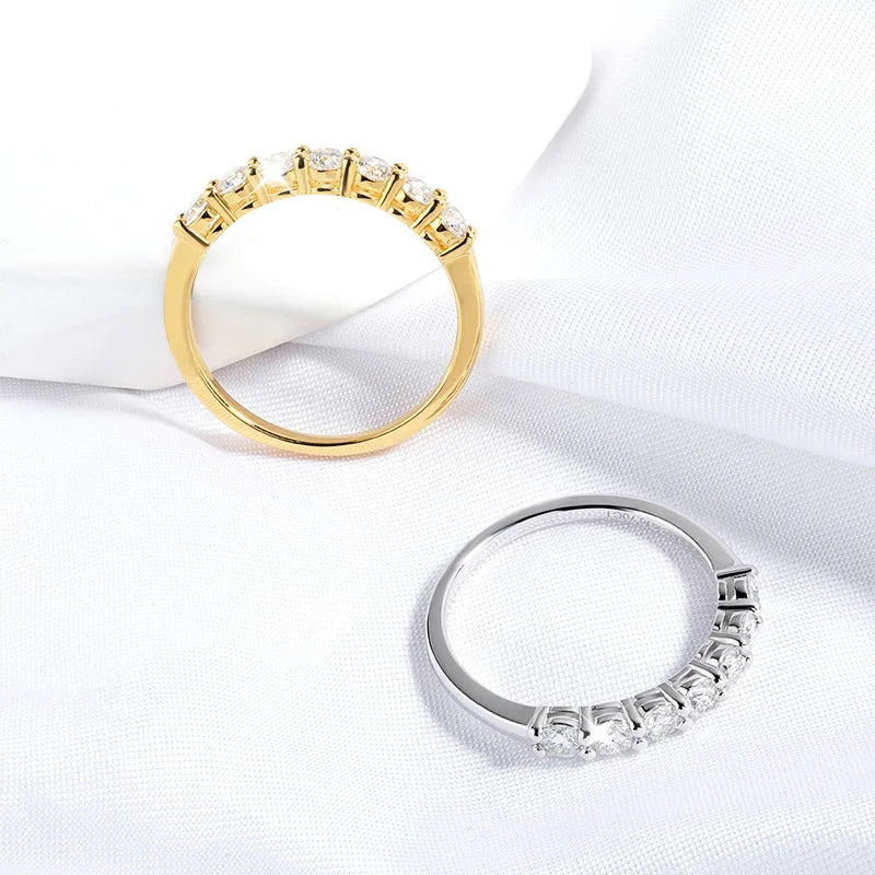 Moissanite Ring för Kvinnor med S925 Silver och 18K Guldplätering