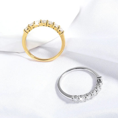 Moissanite Ring för Kvinnor med S925 Silver och 18K Guldplätering