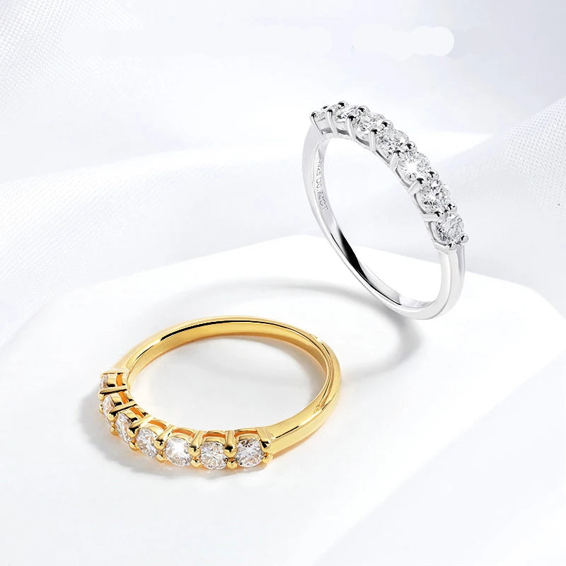 Moissanite Ring för Kvinnor med S925 Silver och 18K Guldplätering