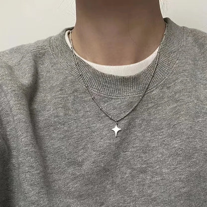 Trendig Star Hollow Choker Halsband – Enkel Pendantsmycke för Kvinnor och Män