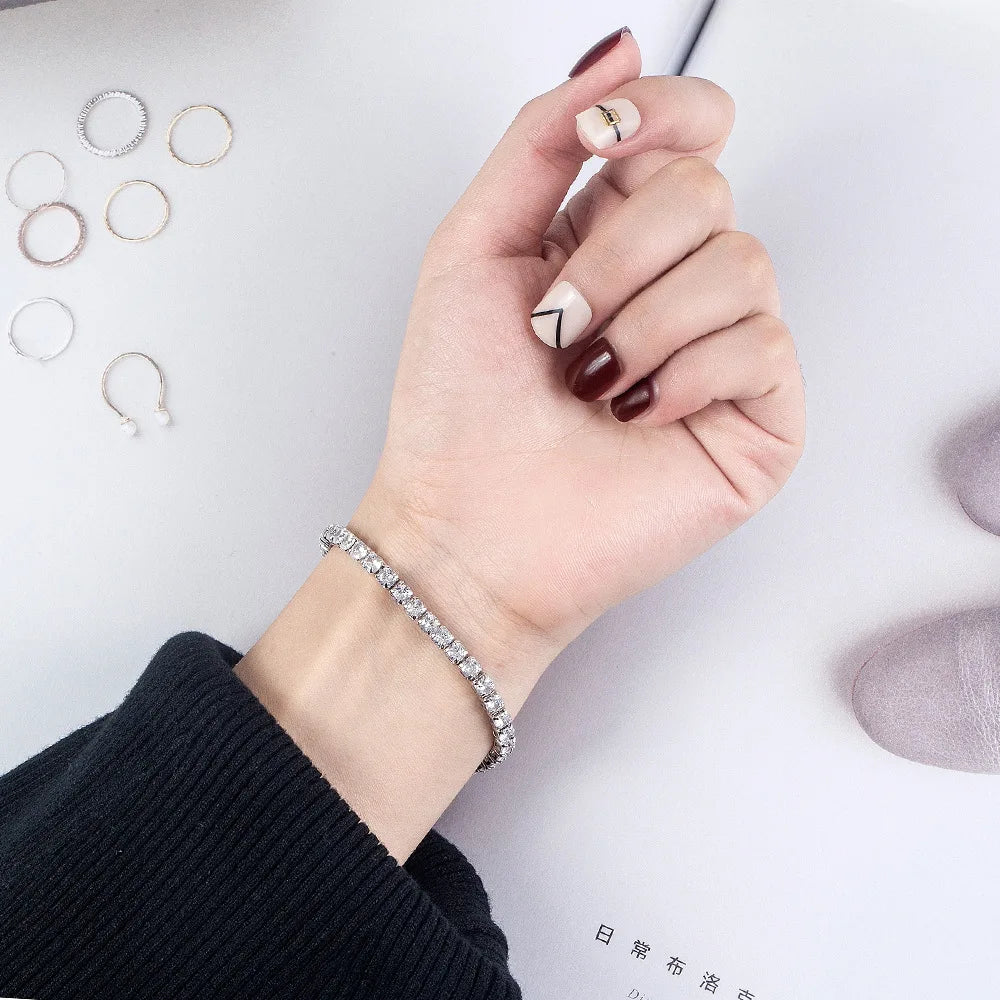 Diamond Luxury Armband—Funklande Diamanter i 925 Sterling Silver