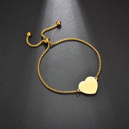 Guld Färgad Armband Stål, Tjock Hand Chain och Blank Bar, Smycke för Män och Kvinnor